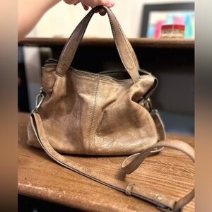 Nino BOSSI Leather Satchel Bag Tan Purse shoulder